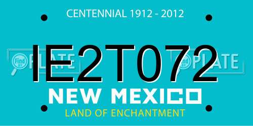 IE2T072 New Mexico License Plate