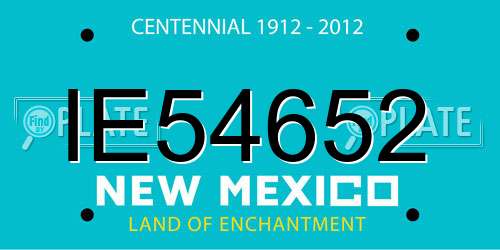 IE54652 New Mexico License Plate