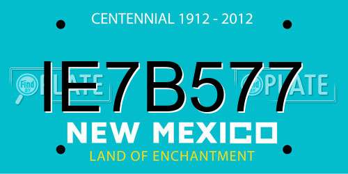 IE7B577 New Mexico License Plate