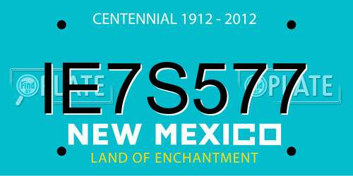 IE7S577 New Mexico License Plate