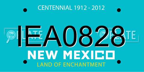 IEA0828 New Mexico License Plate