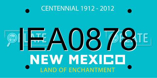 IEA0878 New Mexico License Plate