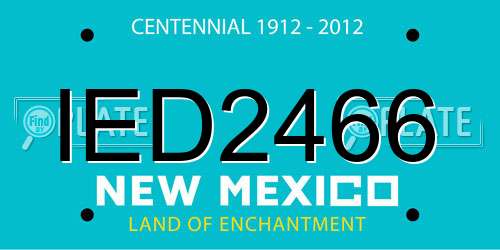 IED2466 New Mexico License Plate