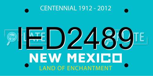 IED2489 New Mexico License Plate