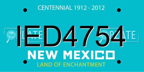 IED4754 New Mexico License Plate