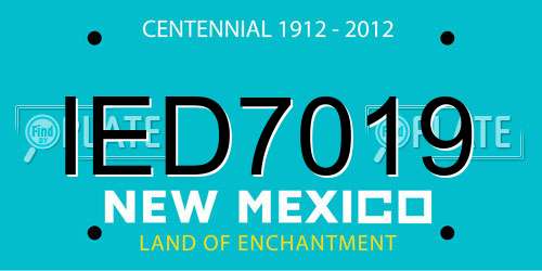 IED7019 New Mexico License Plate