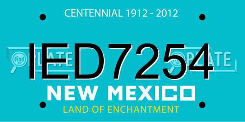 IED7254 New Mexico License Plate
