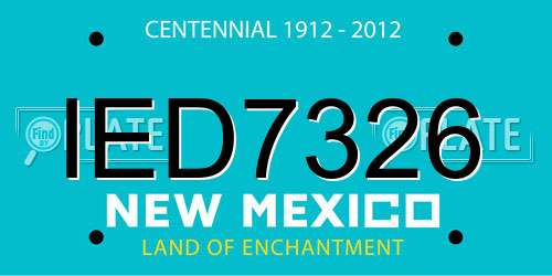 IED7326 New Mexico License Plate