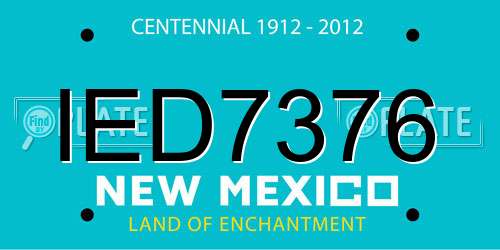 IED7376 New Mexico License Plate