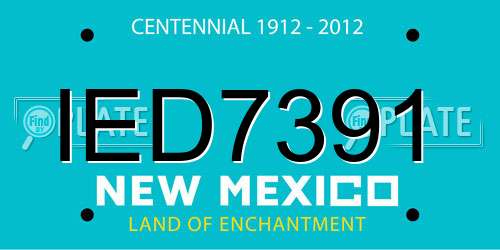 IED7391 New Mexico License Plate