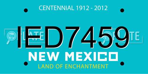 IED7459 New Mexico License Plate