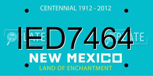 IED7464 New Mexico License Plate