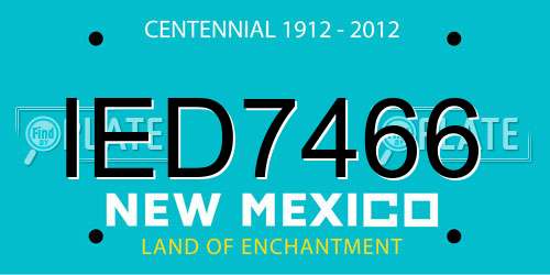 IED7466 New Mexico License Plate
