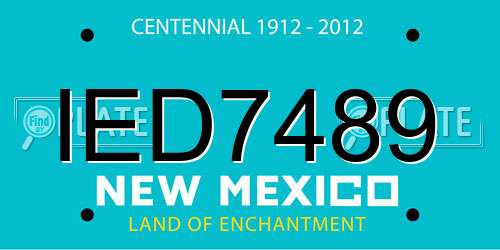 IED7489 New Mexico License Plate