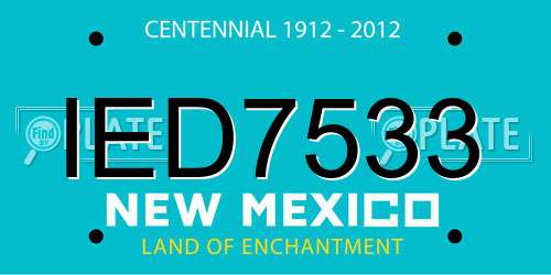 IED7533 New Mexico License Plate