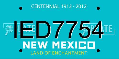 IED7754 New Mexico License Plate
