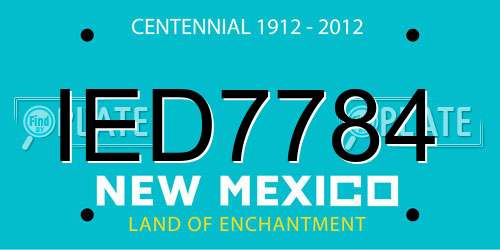 IED7784 New Mexico License Plate