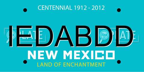IEDABDD New Mexico License Plate