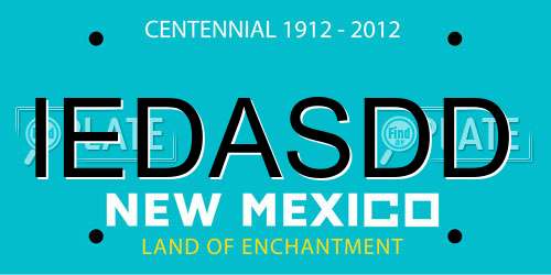 IEDASDD New Mexico License Plate