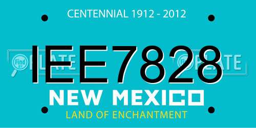 IEE7828 New Mexico License Plate