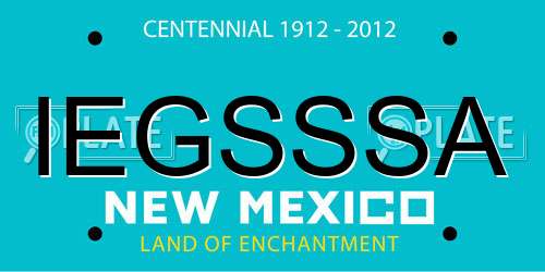 IEGSSSA New Mexico License Plate