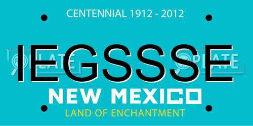 IEGSSSE New Mexico License Plate