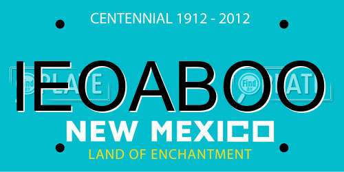 IEOABOO New Mexico License Plate