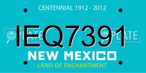IEQ7391 New Mexico License Plate