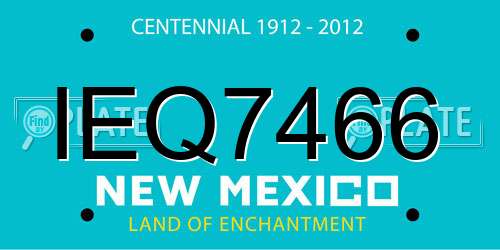 IEQ7466 New Mexico License Plate