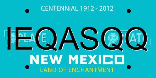 IEQASQQ New Mexico License Plate