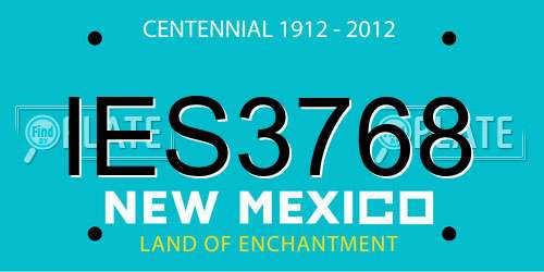 IES3768 New Mexico License Plate