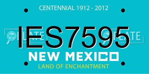 IES7595 New Mexico License Plate