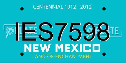 IES7598 New Mexico License Plate