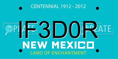 IF3D0R New Mexico License Plate