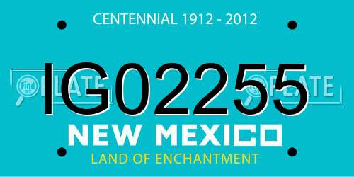IG02255 New Mexico License Plate