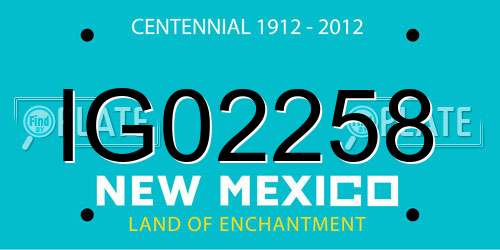 IG02258 New Mexico License Plate