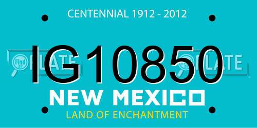 IG10850 New Mexico License Plate