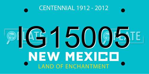 IG15005 New Mexico License Plate