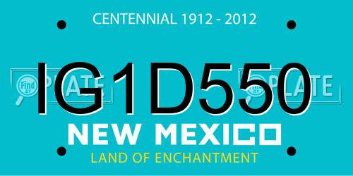 IG1D550 New Mexico License Plate