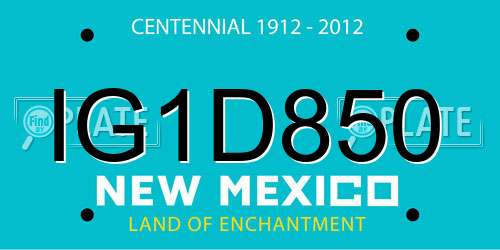 IG1D850 New Mexico License Plate