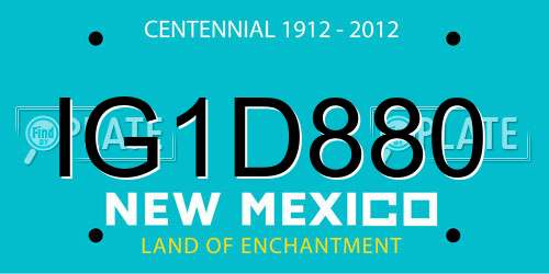 IG1D880 New Mexico License Plate