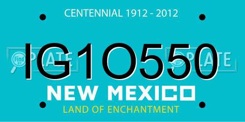 IG1O550 New Mexico License Plate