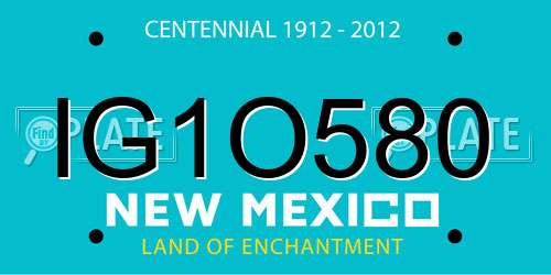IG1O580 New Mexico License Plate