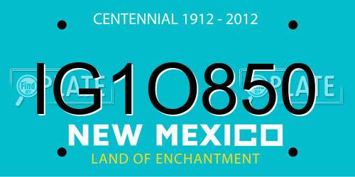 IG1O850 New Mexico License Plate