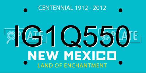 IG1Q550 New Mexico License Plate