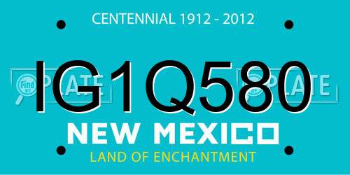 IG1Q580 New Mexico License Plate