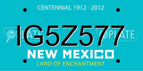 IG5Z577 New Mexico License Plate