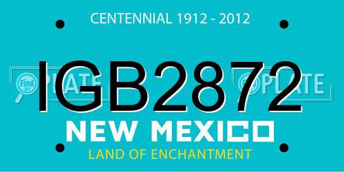 IGB2872 New Mexico License Plate