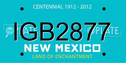 IGB2877 New Mexico License Plate