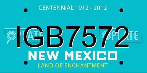 IGB7572 New Mexico License Plate